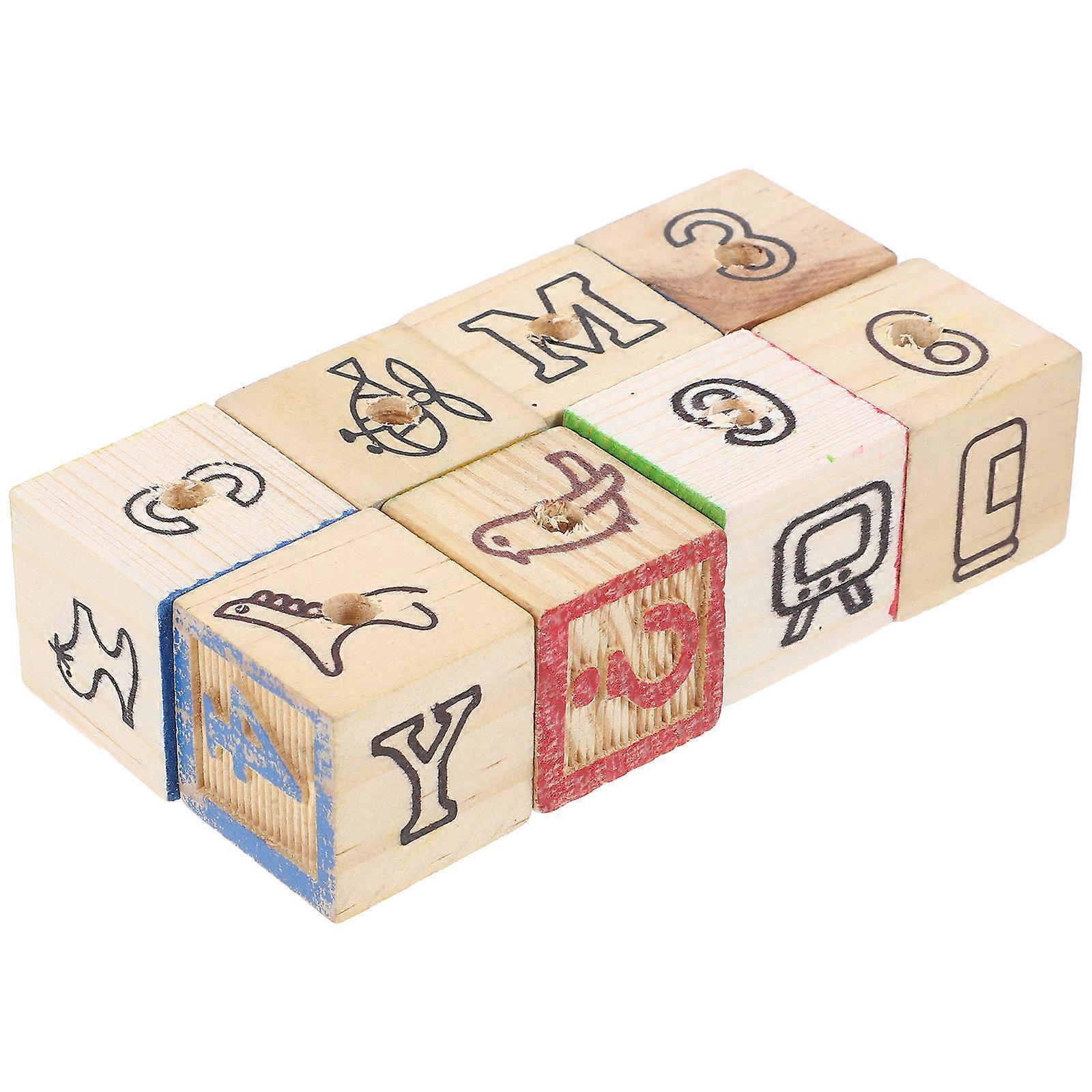 Alphabet Blocks Thicken Toy for 24Pcs Parrots Playing