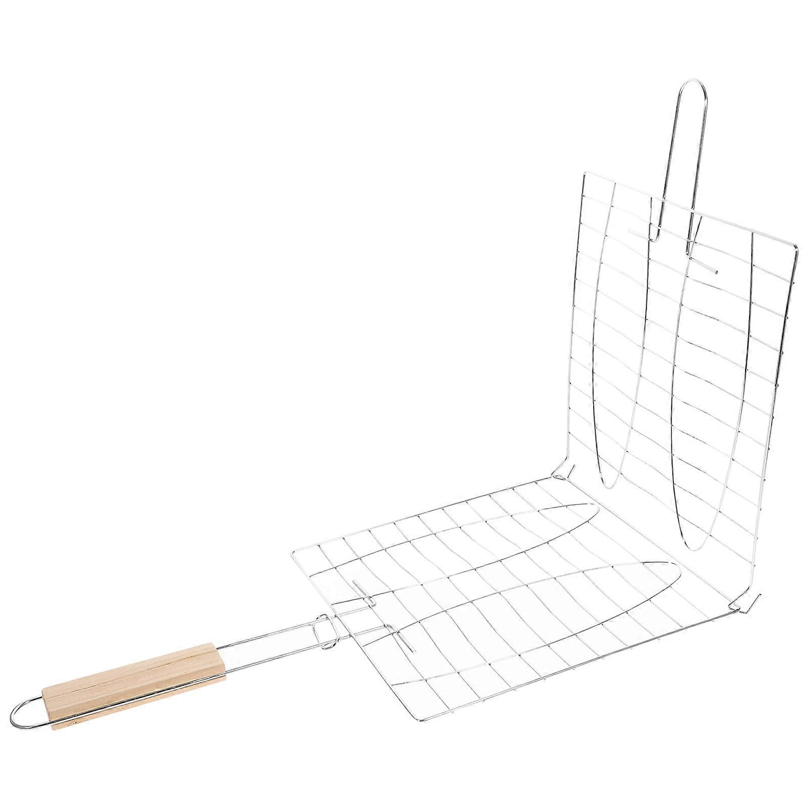 Bbq Clip Grill Fish Basket for Kitchen Use with Comfortable Handle 1Pcs