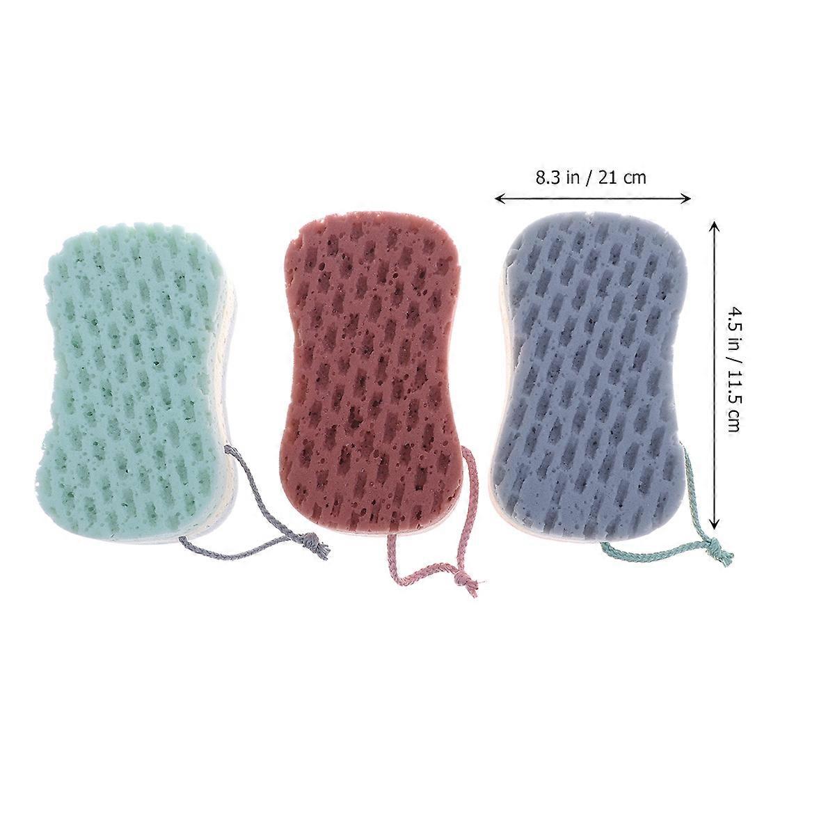 Soft Bath Scrubber Natural Bath Sponge For All Users Fatigue Elimination 21x12x3cm 3Pack