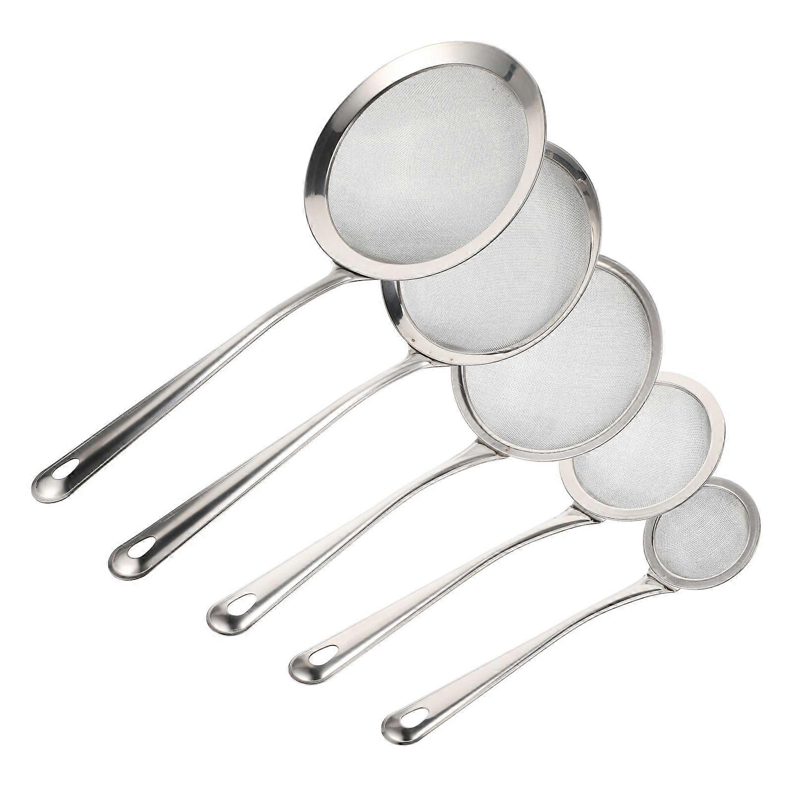 Baking Sifter Fine Mesh Strainer for Frying 15Pcs Silver Set