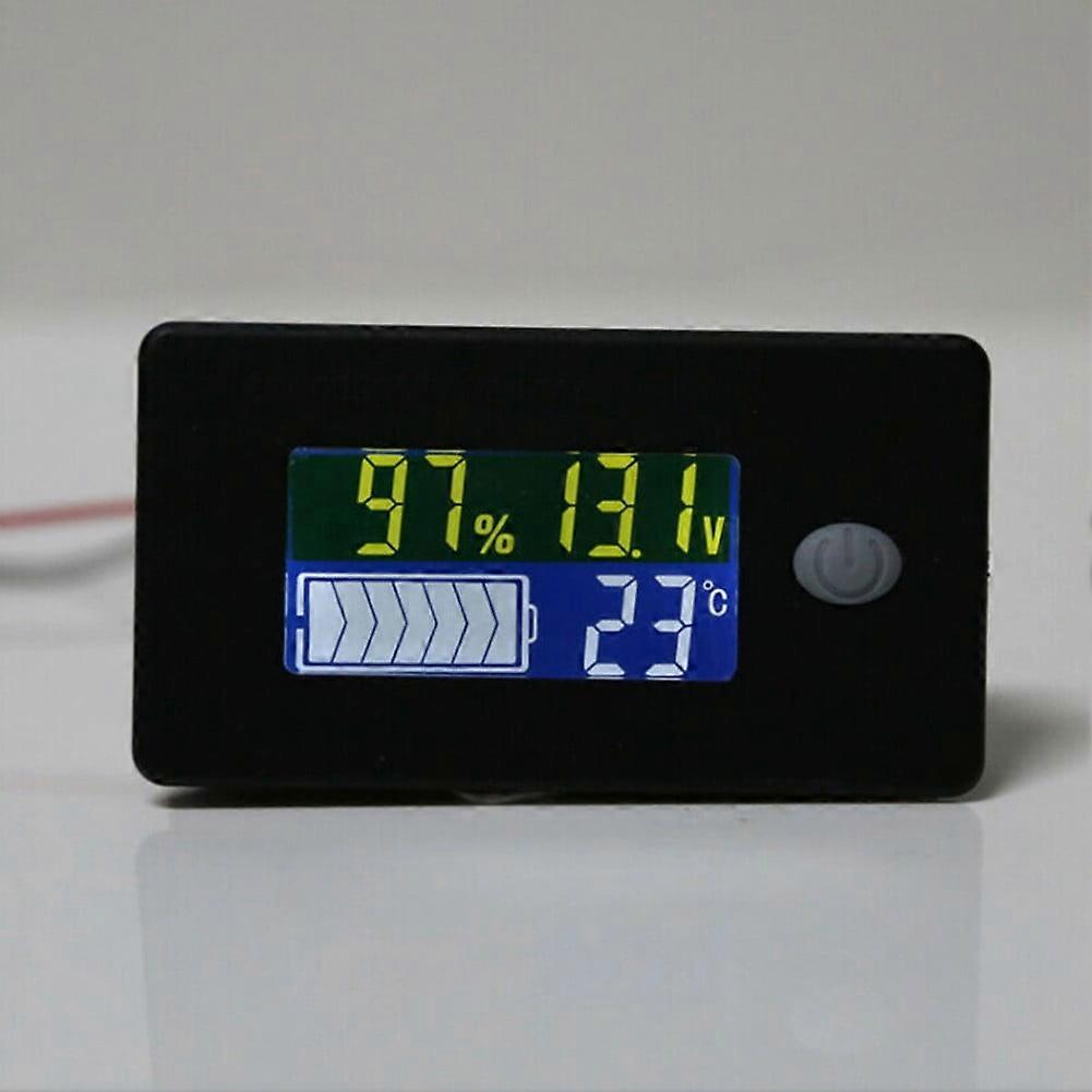 12V 24V 36V 48V Battery Capacity Indicator Lcd Voltmeter Temperature Meter