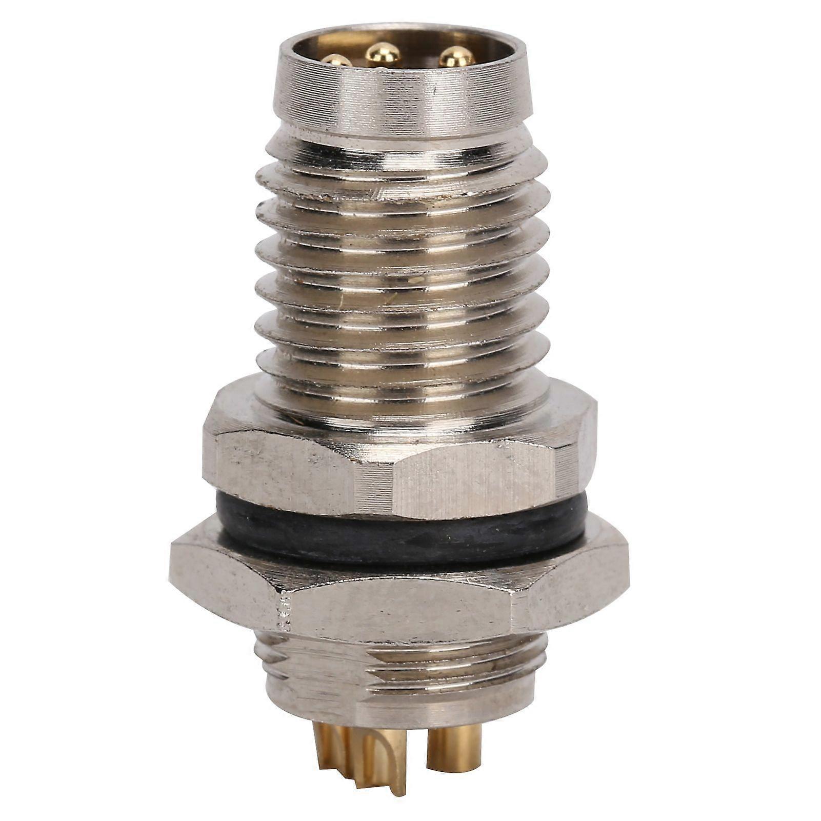 M8 Aviation 4Pin Plug Connector Metal Interface IP67 Brass Nickel Plated Shell for Socket