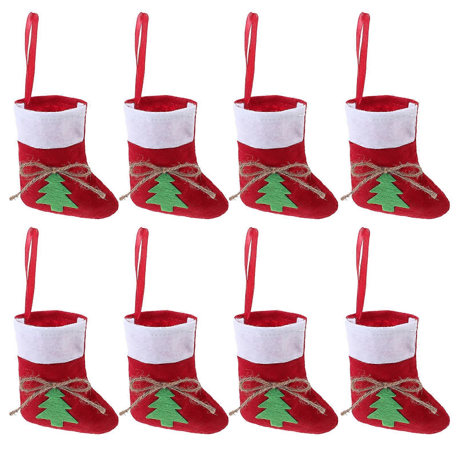Xmas Party Silverware Holder 32 Pcs Gift Giving Tableware Storage Socks-shaped Design for Friends