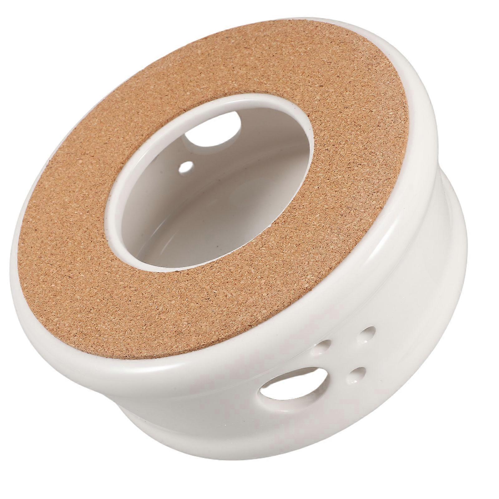 Ceramic Teapot Heater for Cooking Use 4Pcs Portable White Teapot Warmers