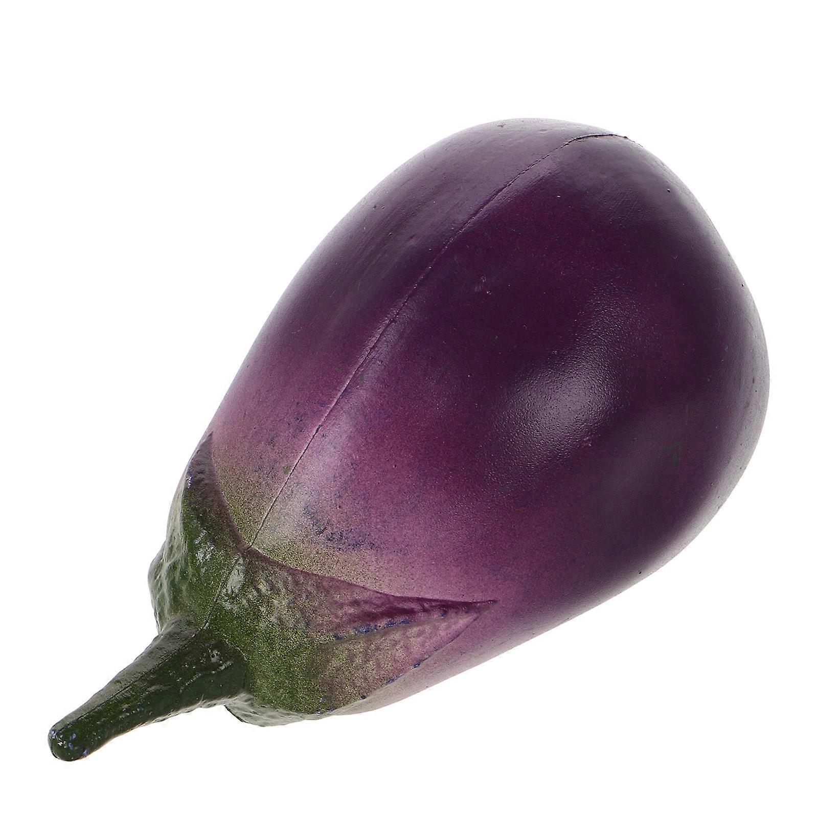 Artificial Eggplant Decoration for Home 2Pcs Plastic Fake Vegetable Props