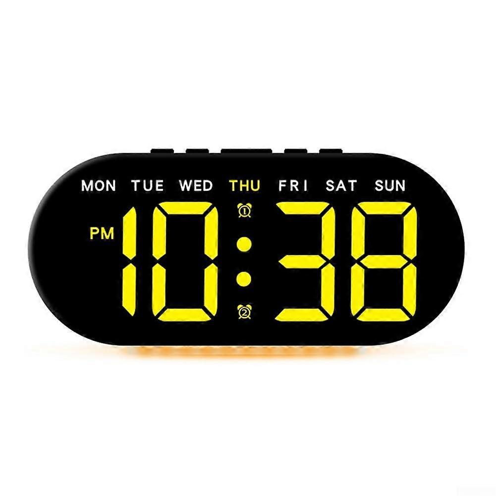 Digital Alarm Clock With LED Display Temp Date Weekday Dual Alarms With Snooze Auto Brightness Desk/Wall Mount Model C
