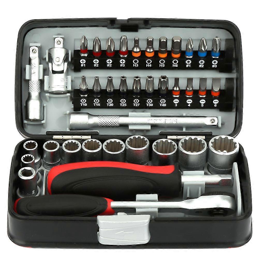 38PCS MiNi Ratchet Handle Screwdriver Socket Set Wrench Tool Kit
