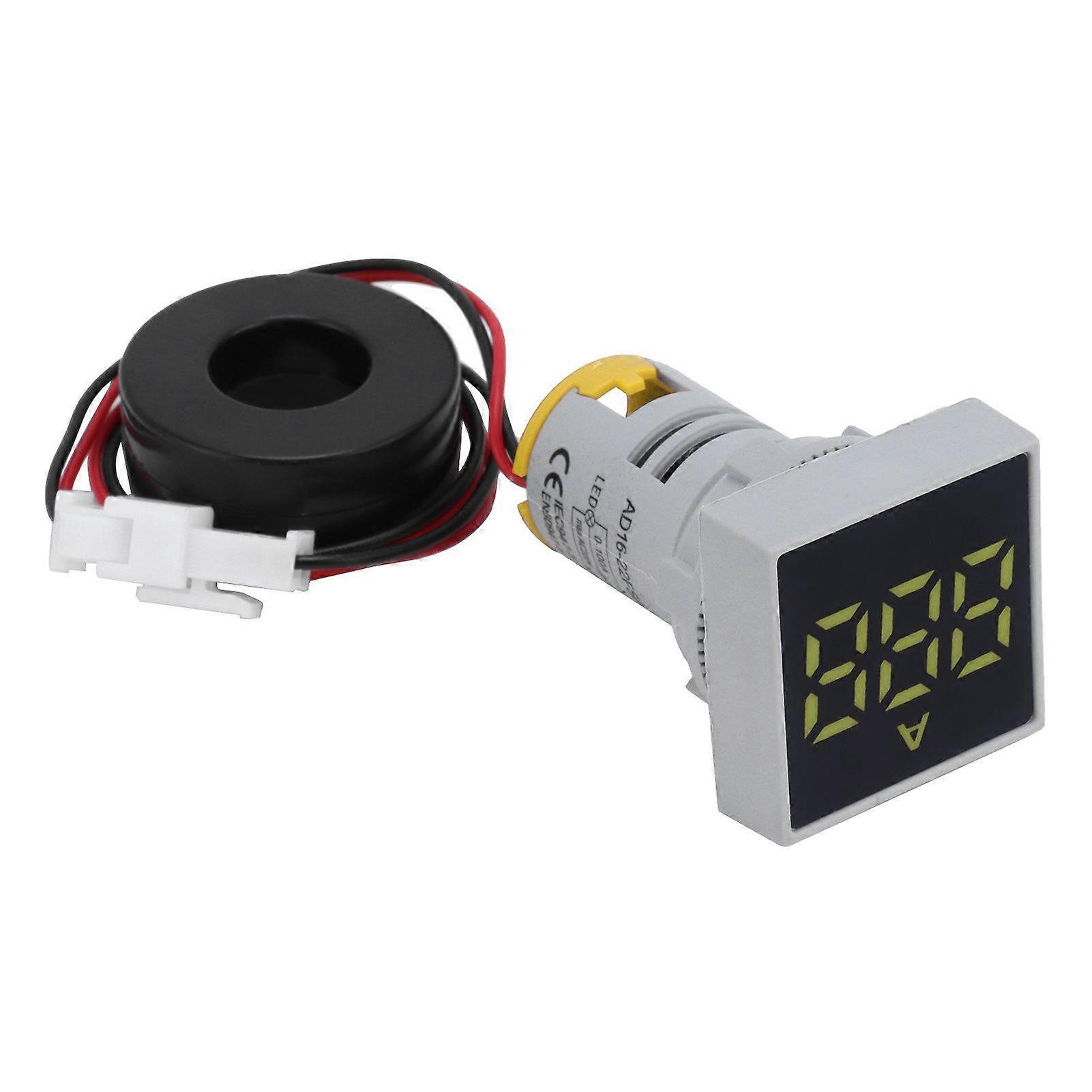 Digital Current Meter Matte Panel Ammeter Signal Indicator Light AC 220V AD1622FSA