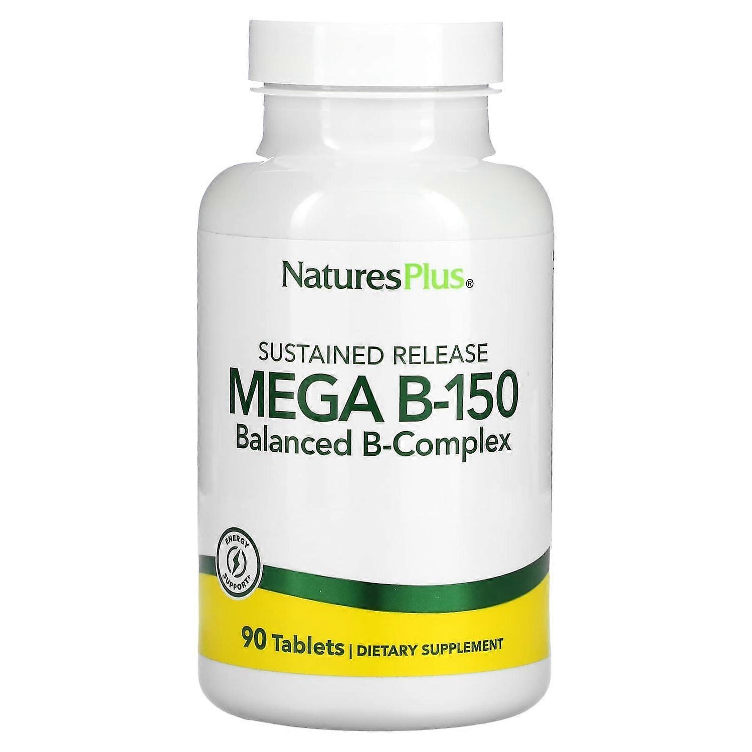 NaturesPlus, Sustained Release Mega B-150, Balanced B-Complex, 90 Tablets