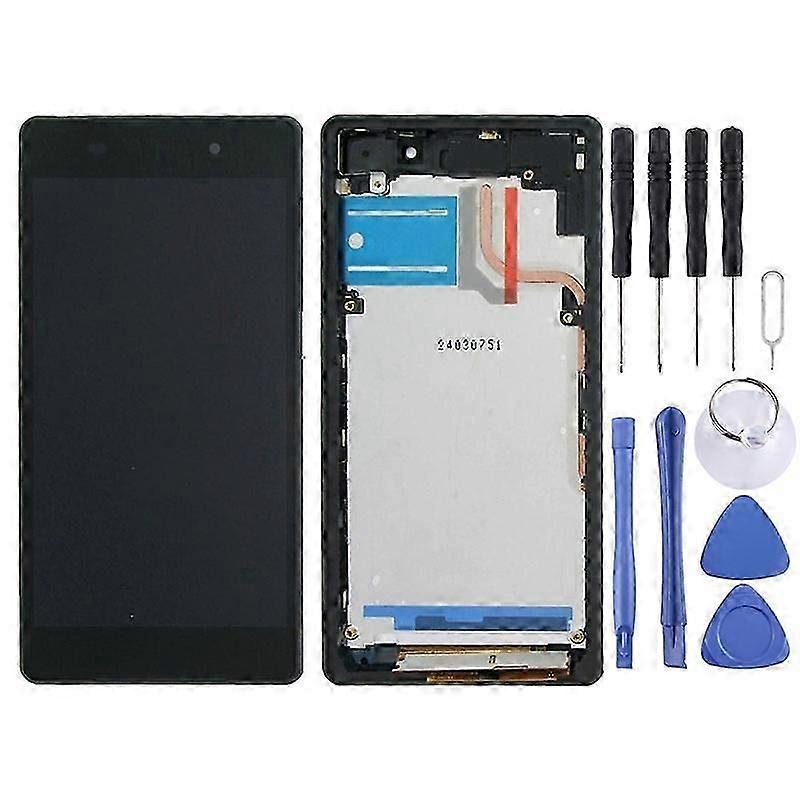 LCD Display + Touch Panel mit Rahmen für Sony Xperia Z2 / D6502 / D6503 / D6543 (3G Versioin)(Schwarz)
