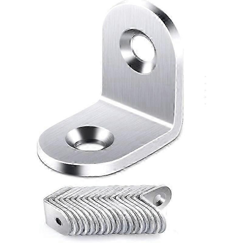 20 PCS 20x20mm Right Angle Bracket, Stainless Steel Angle Bracket 90 Degree Corner Bracket, L Shaped Angle BracketSilver