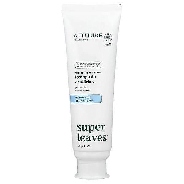 ATTITUDE, Super LeavesÃÂ¢ÃÂÃÂ¢, Fluoride Free Whitening Toothpaste, Peppermint, 4.2 oz (120 g)