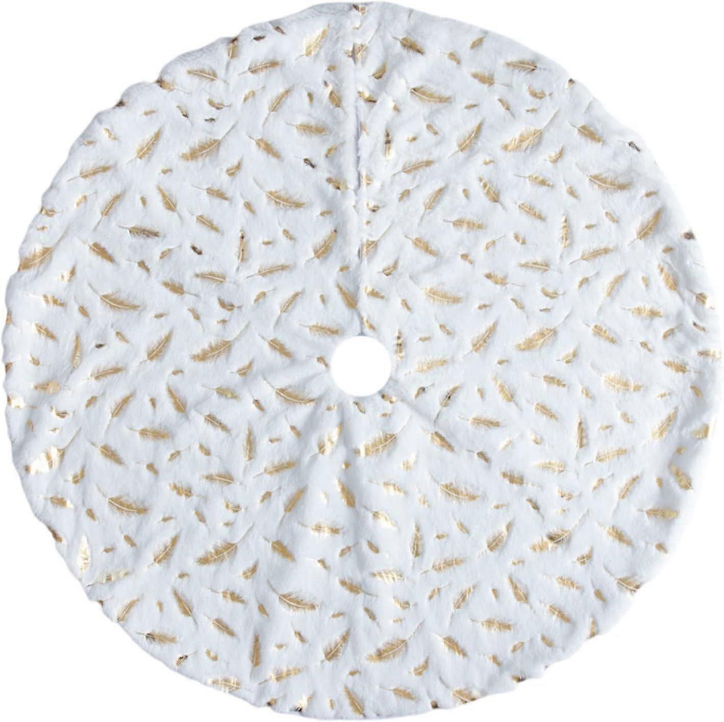 122cm weißer Christbaumrock mit bräunenden Federn