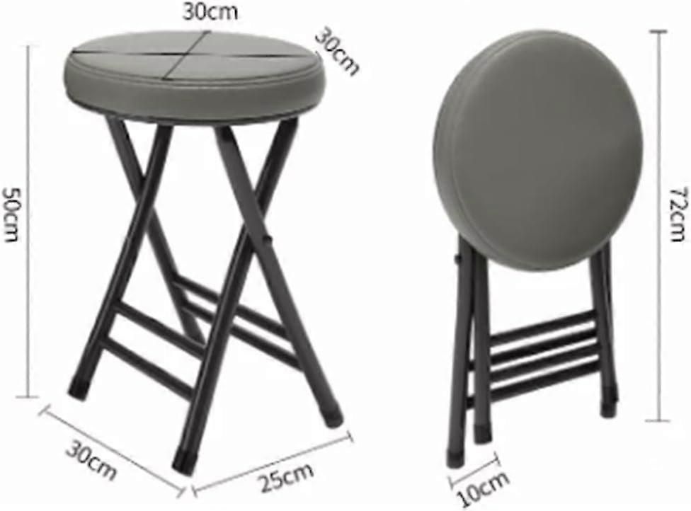 Modern Round Folding Stool 50cm/20in Brown Stackable Portable 330lbs Capacity Lightweight Outdoor Seating Home Garden
