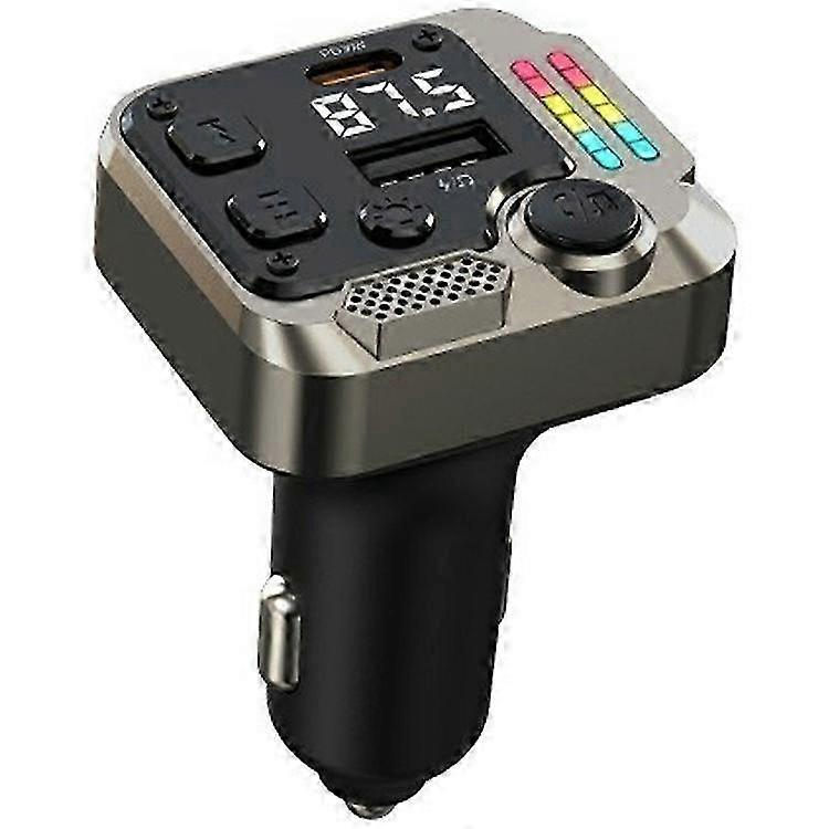 Premium C68 Bluetooth FM Transmitter Car Adapter with PD 30W Dual Port Charger - Music Player & Hands-Free Calling