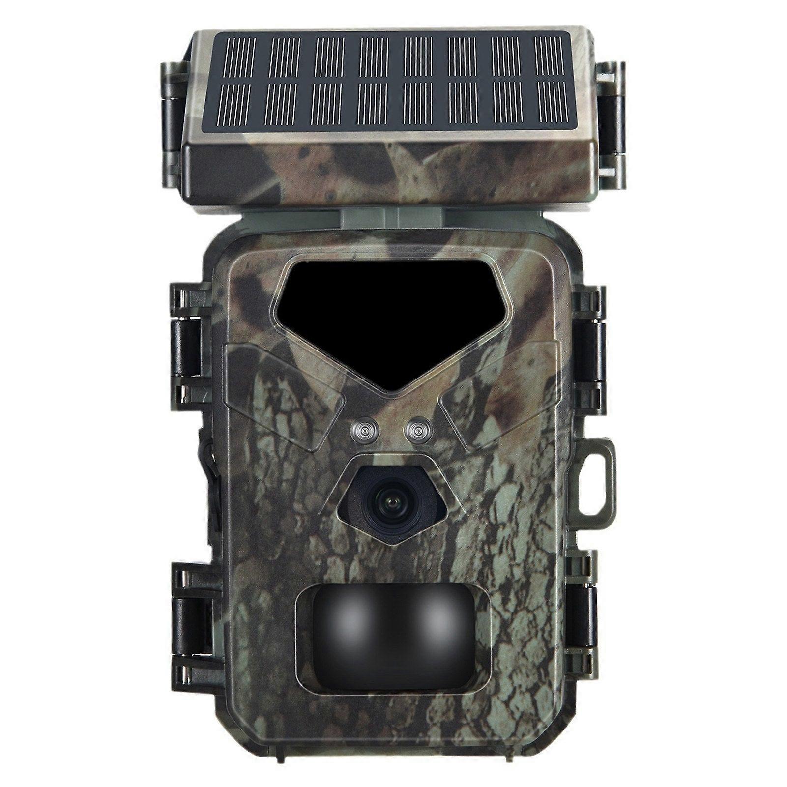Solar Powered 20mp/1080p Ip65 Hunting Camera 0.45s Trigger Speed 2 Infrared Led Night Vision Motion Activated Trail Camera 60° Detection Range