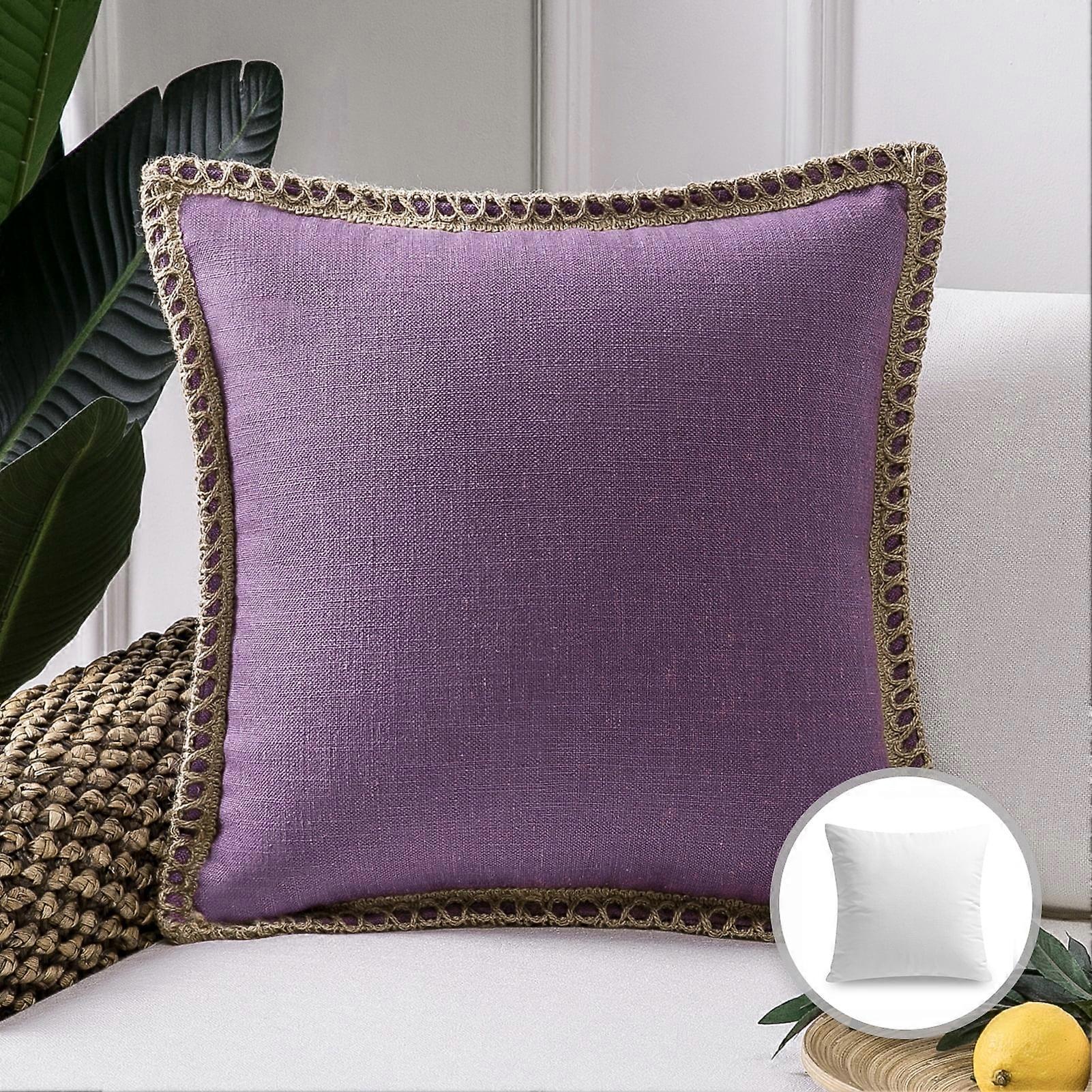 Phantoscope 20" x 20" Modern, Contemporary, Transitional Purple Texture Polyester Throw Pillow