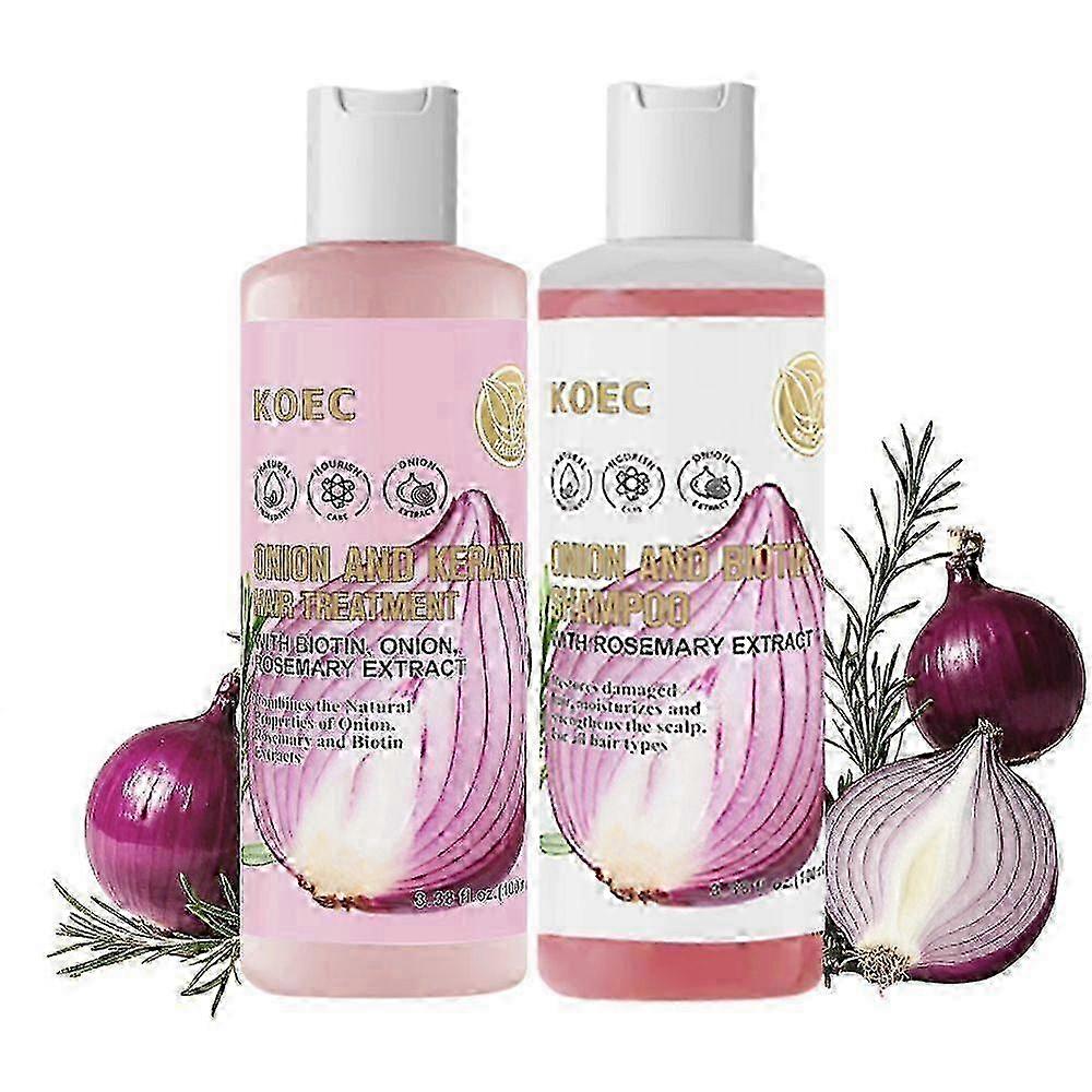 Soin Capillaire Nourrissant et Hydratant à l’Oignon Biotine Shampoo Set - Shampooing & Après-Shampooing pour une croissance saine des cheveux