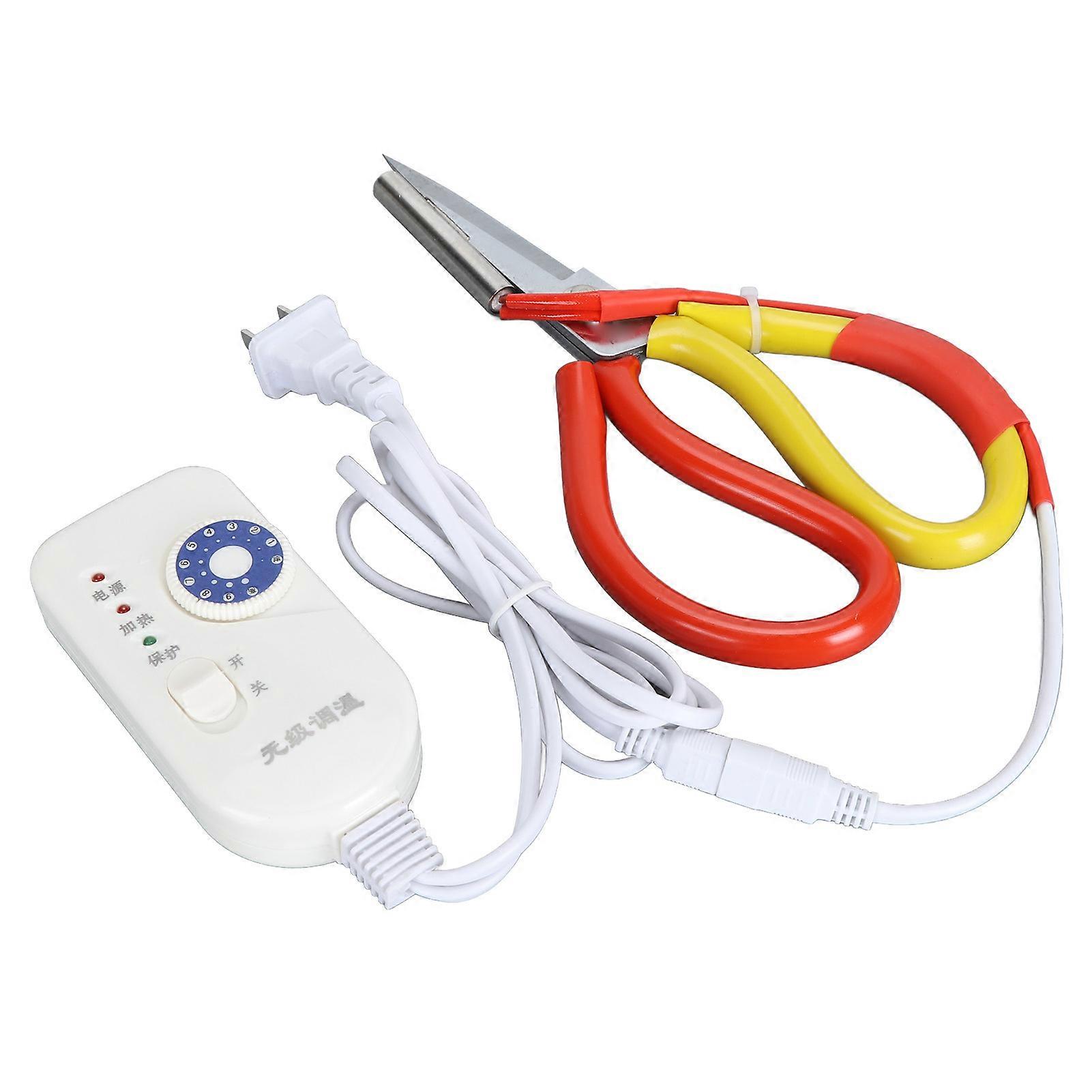 Heating Scissors 9 Temperature Adjustable Electric Heating Scissors Precise Cutting Tailor Scissors for Cutting Zipper Fabric M