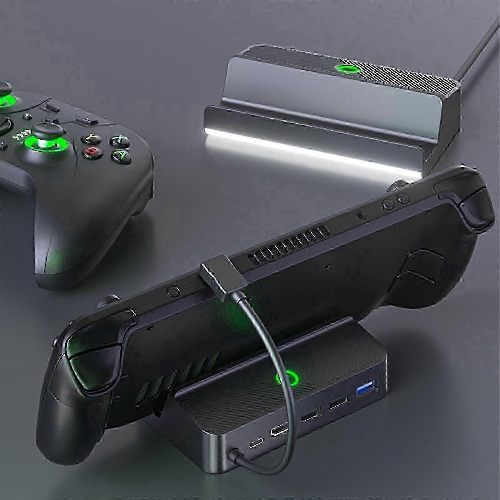 Docking Station USB C for Steam Deck, TV/Desktop Mode 5 in 1 Steam Deck Dock with HDMI 2.0 4K@60Hz, 1000 Mbps Gigabit Ethernet, 2 USB-A 2.0