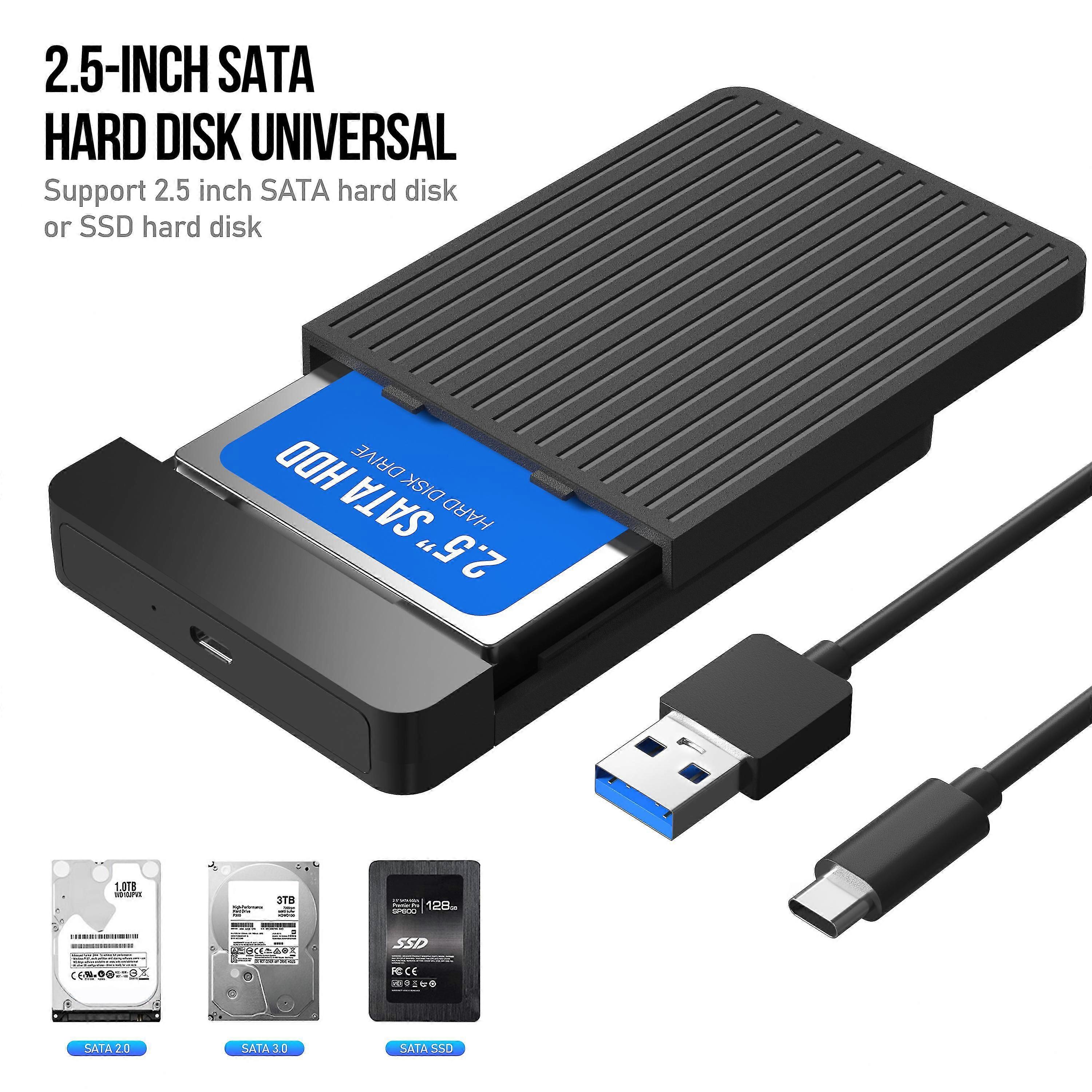 2.5 SATA to USB3.1/3.0 Adapter Cable Portable External Hard Drive Case LED