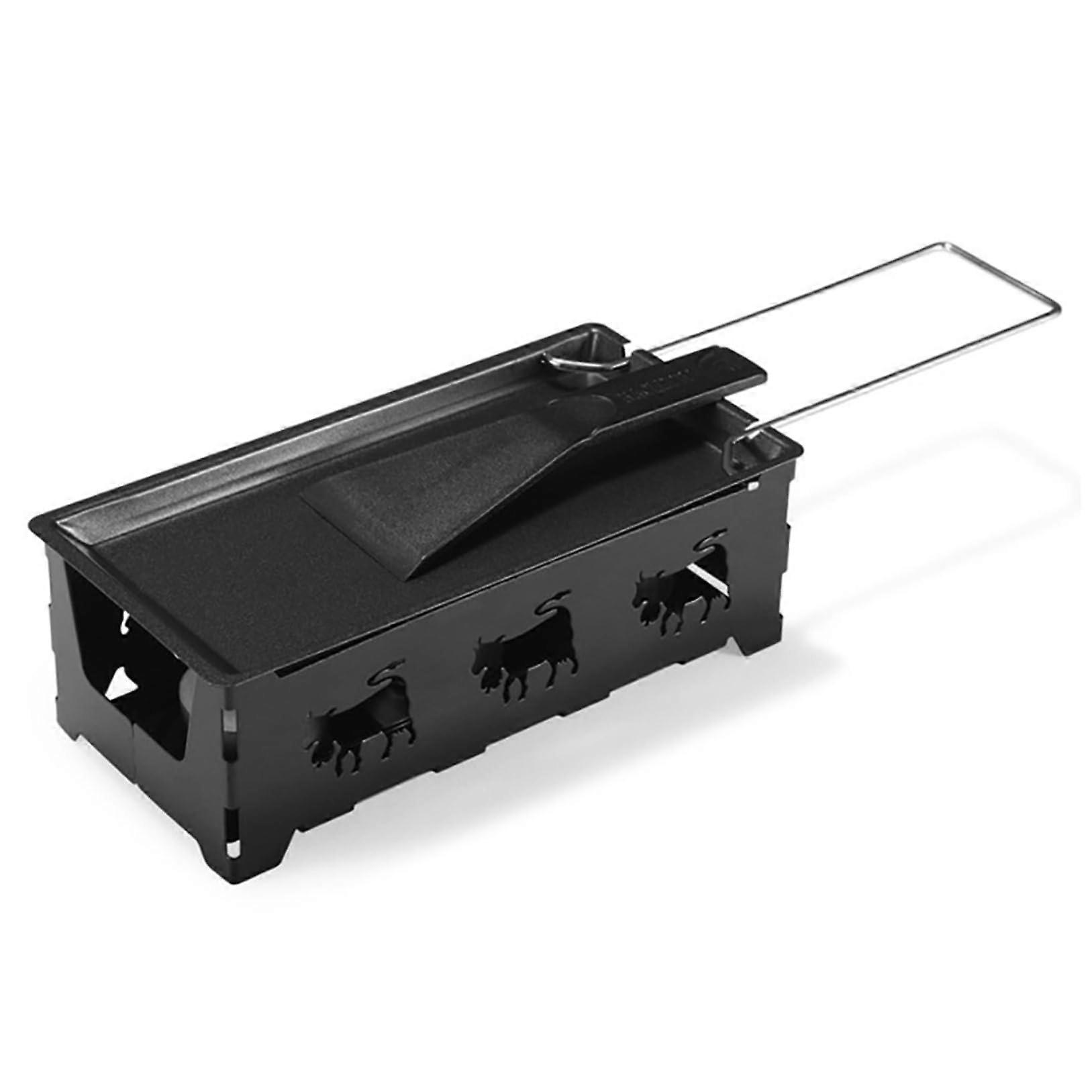 NonStick Cheese Melter With Plastic Spatula Folding Handle Portable Baking Tray Kitchen Grilling Tool