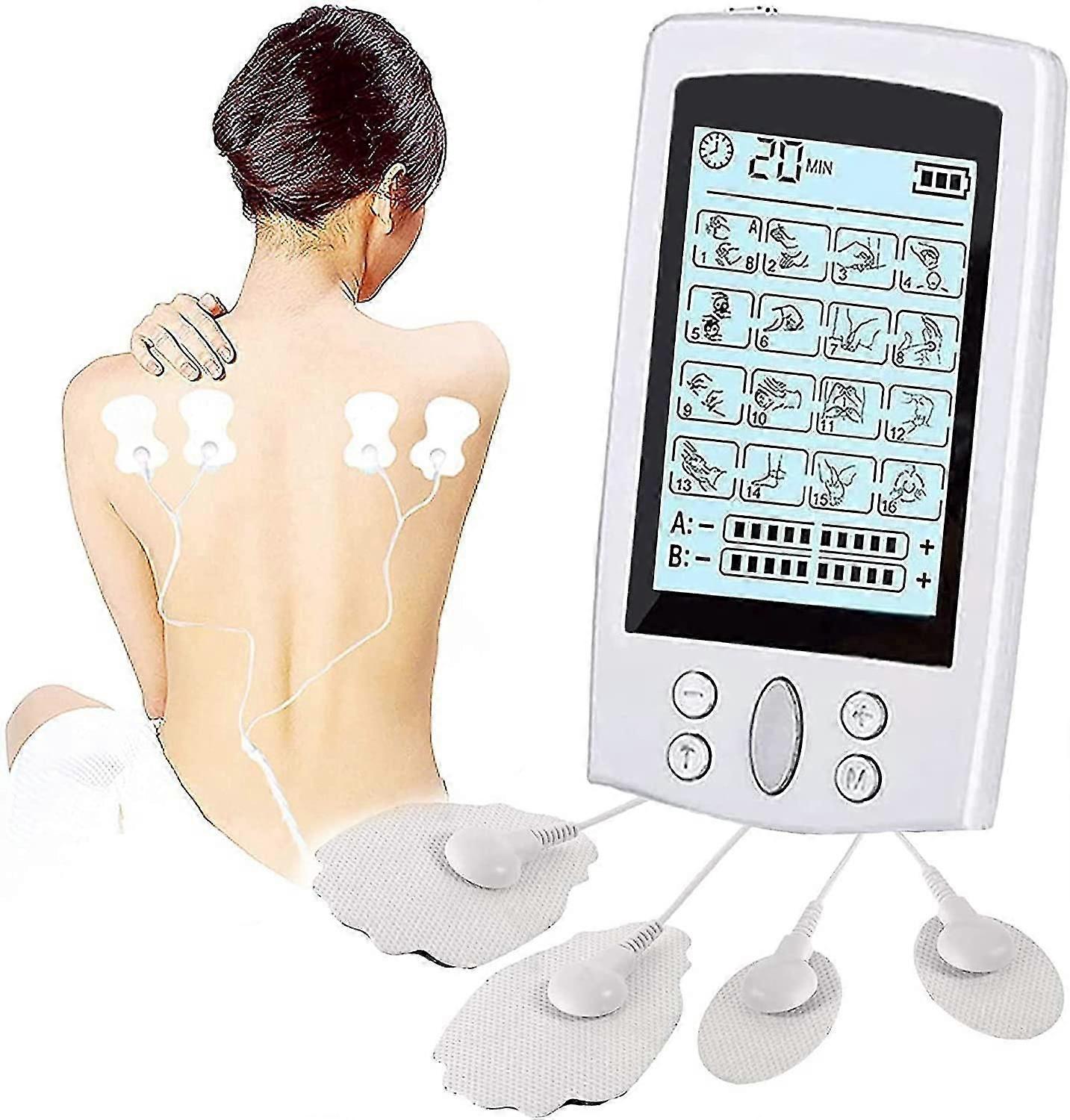 Elsavct Ems Massage Tens MachineTens Unit Muscle Stimulator With 16 ModesRechargeable Digital Therap
