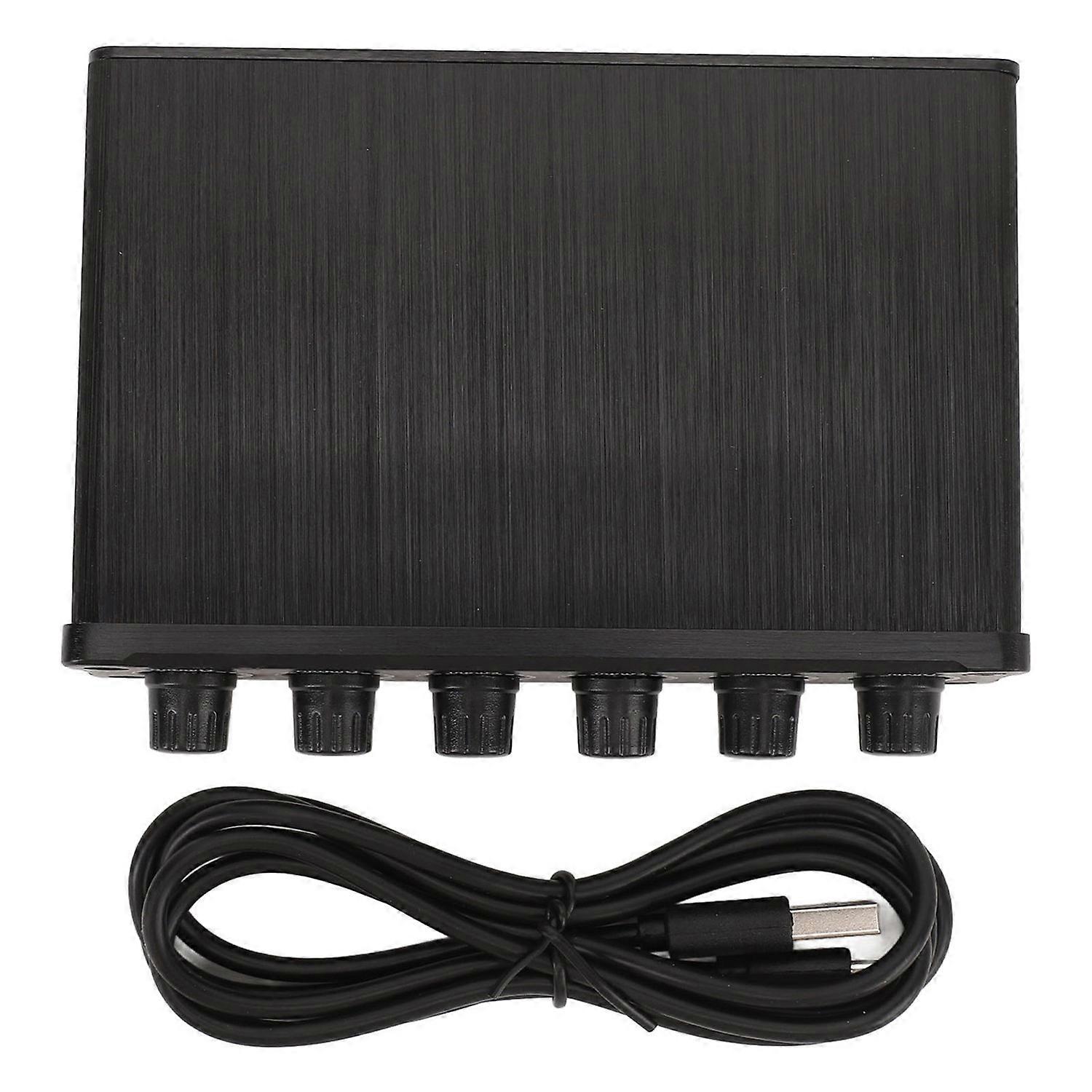 4 in 2 Out Sound Mixer 6.35mm Stereo Mono Channel Switching Independent Control Mixer for Electronic