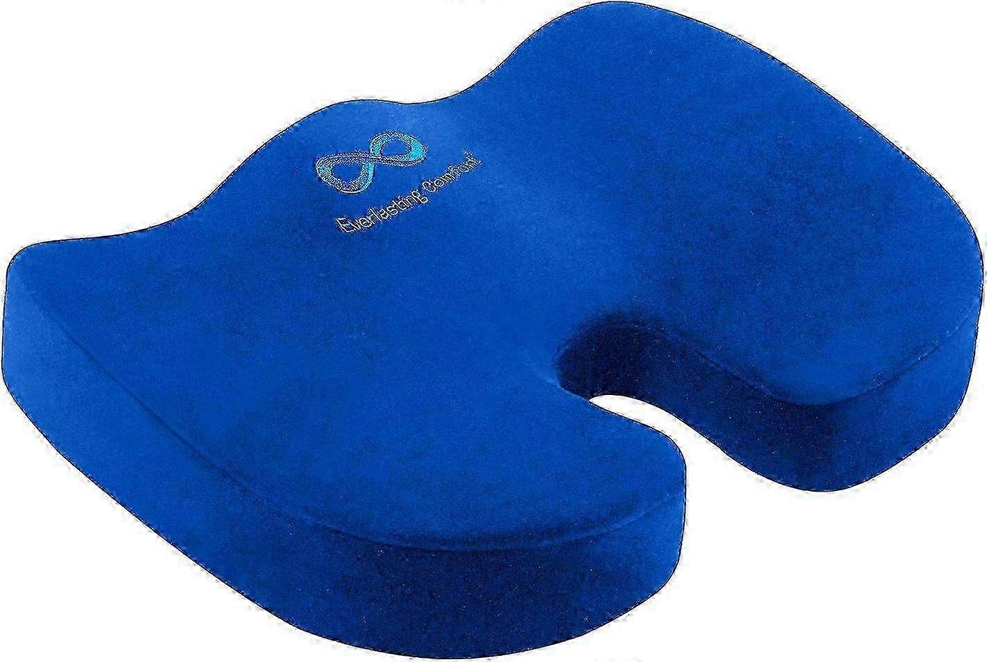 Μαξιλάρι καθίσματος Everlasting Comfort για καρέκλα γραφείου - Memory Foam Coccyx &; Tailbone Support Μαξιλάρι για ισχιαλγία, ανακούφιση από τον πόνο, οσφυαλγία, καρέκλα γραφείου (μπλε