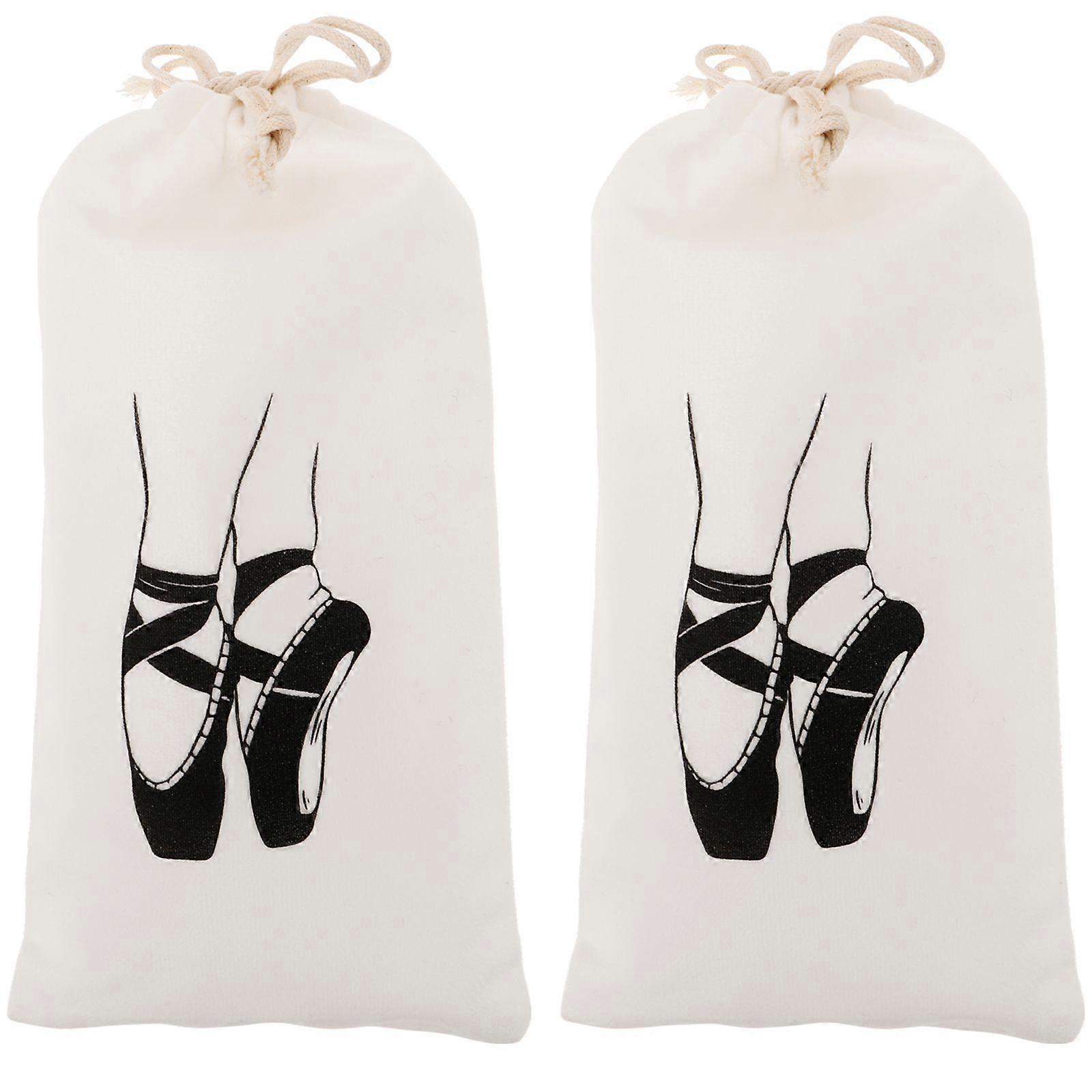 2 قطع أكياس الباليه لطيف الباليه الرقص حقيبة الرقص أكياس الأحذية الرباط حقيبة اكسسوارات الباليه الحقائب