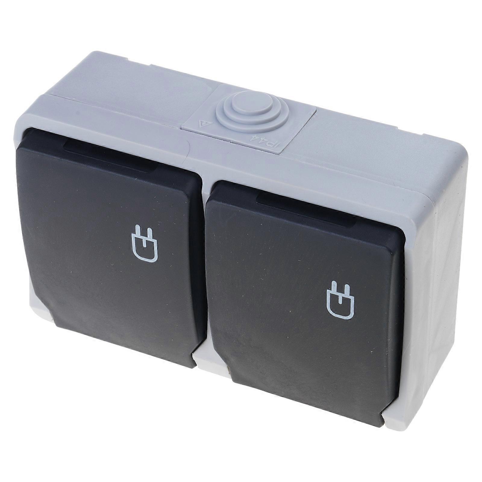 Surfaces Type 2 Gang Wall Electrical Socket Replacement Two Hole Socket with Cover Outside Plug Receptacle Box Multicolor