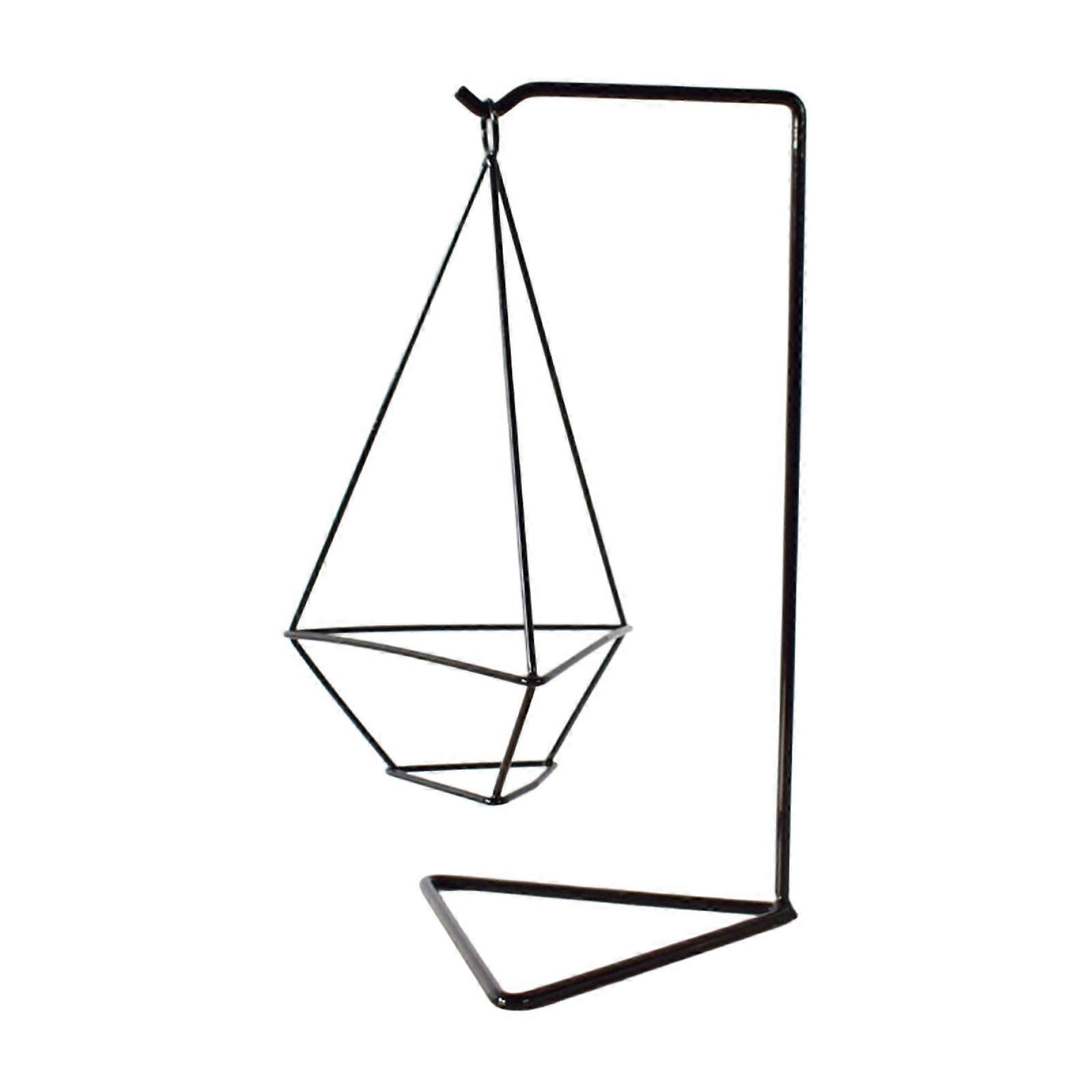 Decorative Iron Plant Stand Modern Geometric Styles Stable Construction For Living Spaces Balcony Use Multicolor