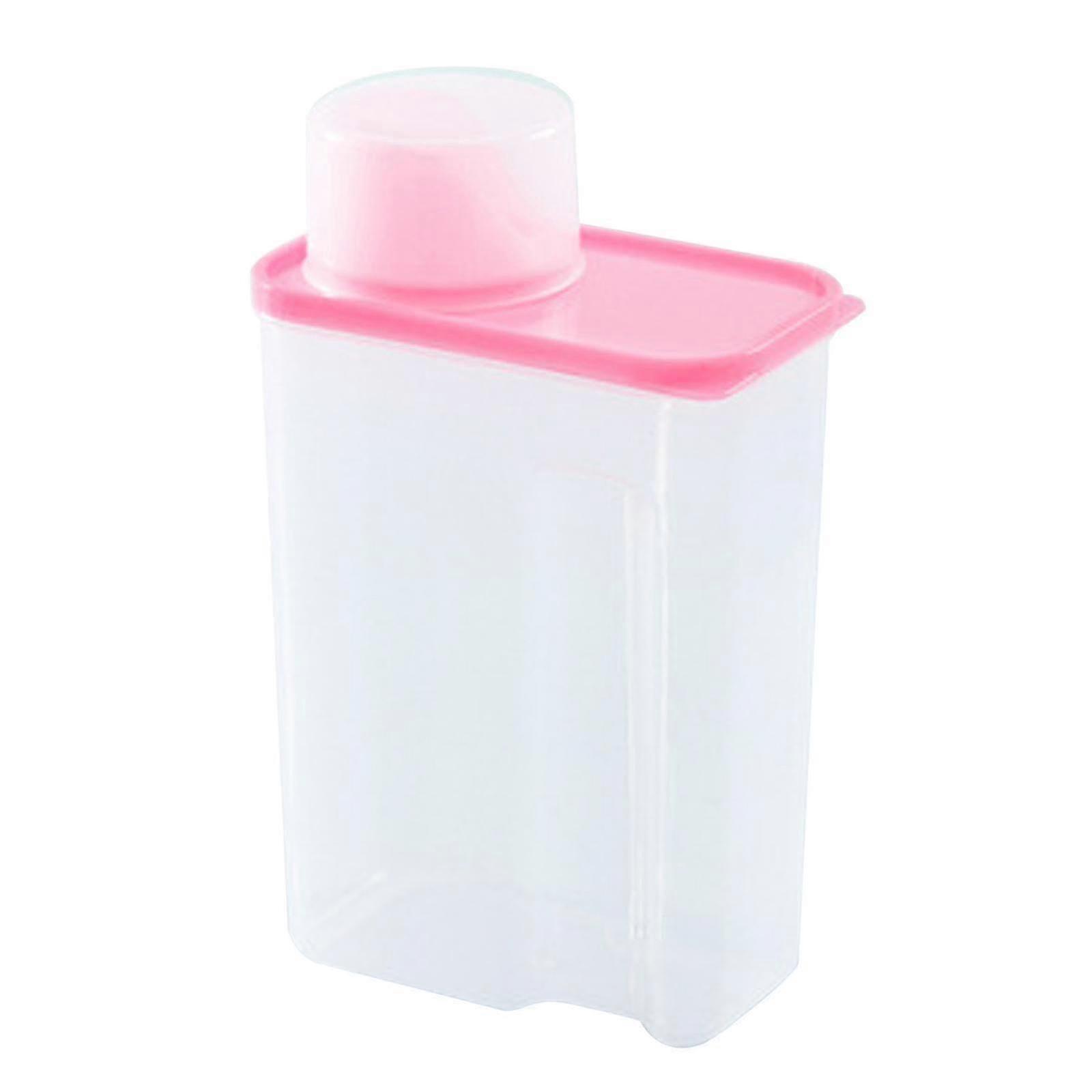 Transparent Washing Powder Container with Lid for Laundry Room Storage