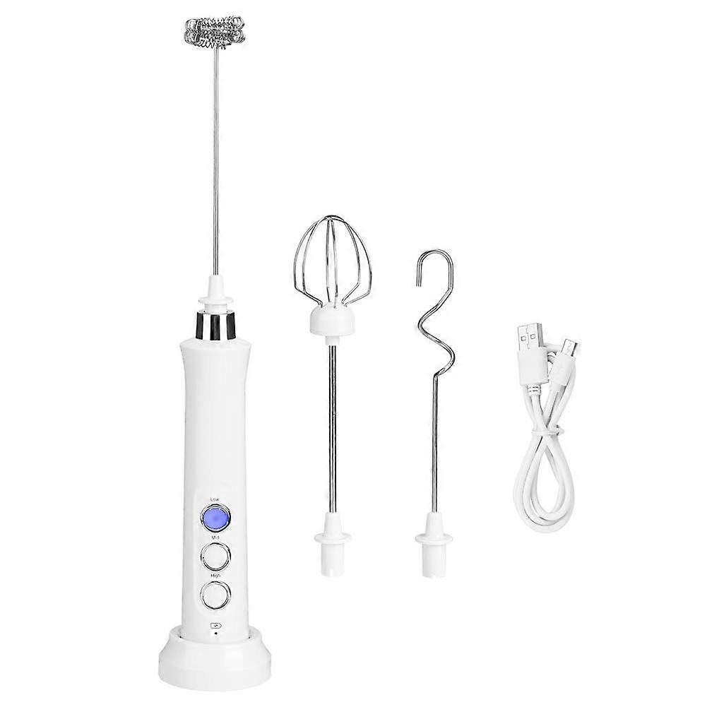 USB Electric Milk Frother and Egg Beater, Handheld Mixer with 3 Attachments