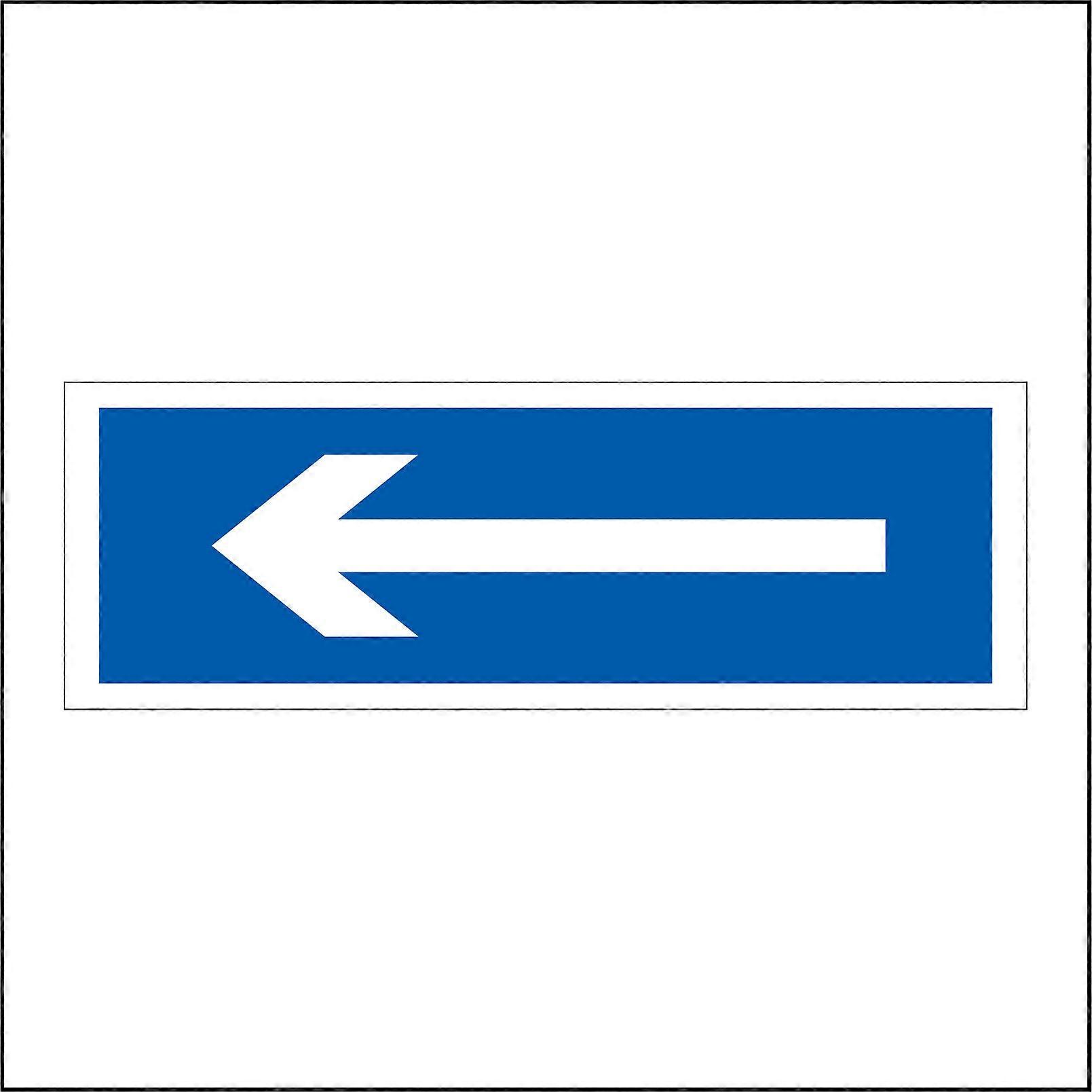 GE836 Arrow Left White On Blue Direction Exit Route Way Out Sign with Left Arrow