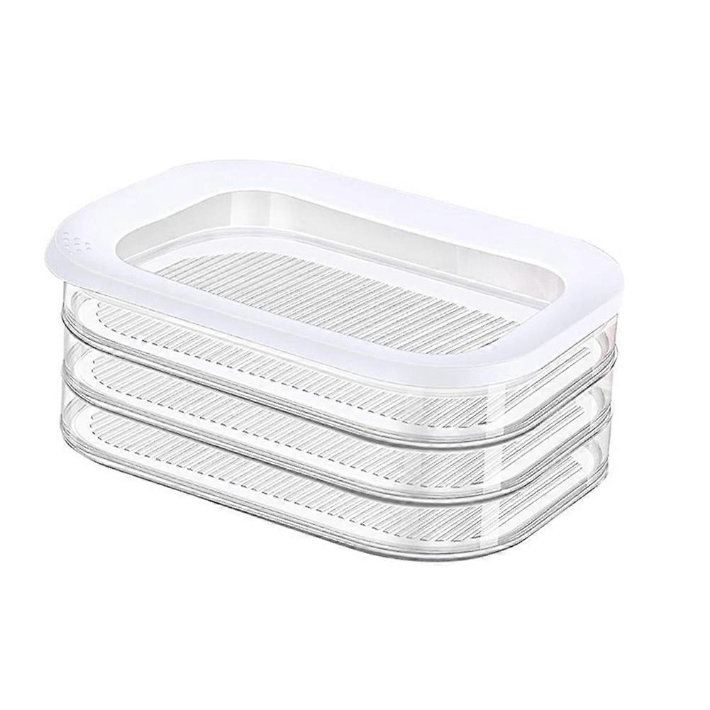 Lunch Meat Container for Refrigerator, 3 Layers Meat Container, Stackable Cold Cuts Storage Containers with Lid