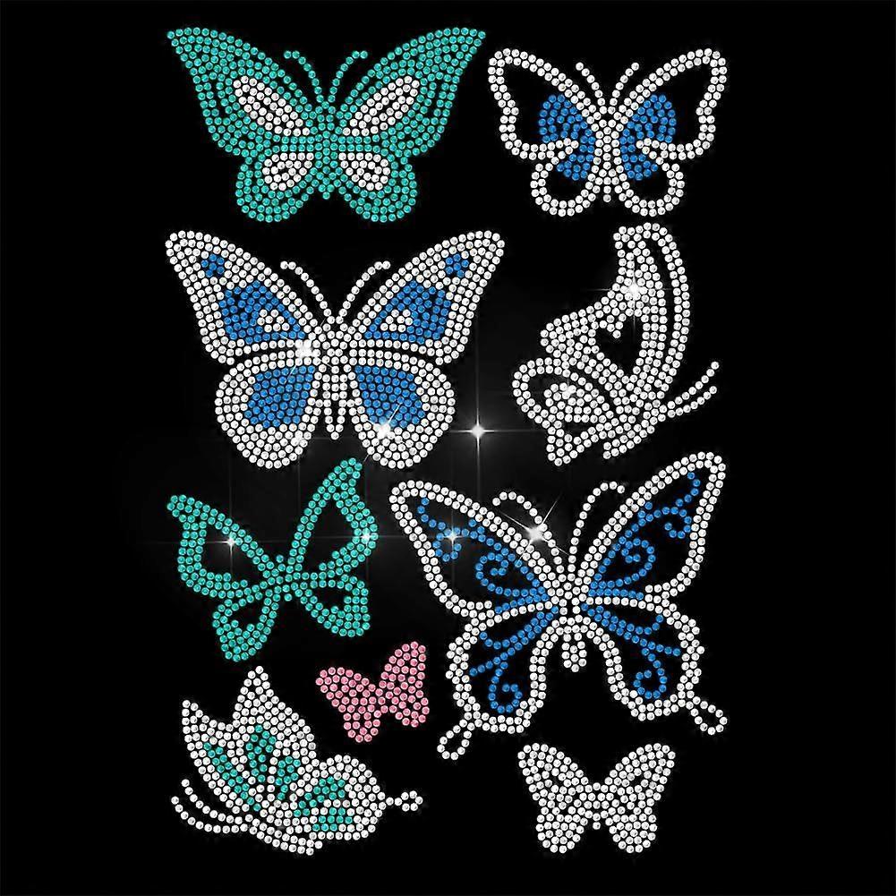 Rhinestone Iron on Transfer Butterfly Bling Diamond Hotfix Patches for Clothes Large Iron On Sequin Applique for Jeans Jacket Caps Bag T-Shirts Shoes 