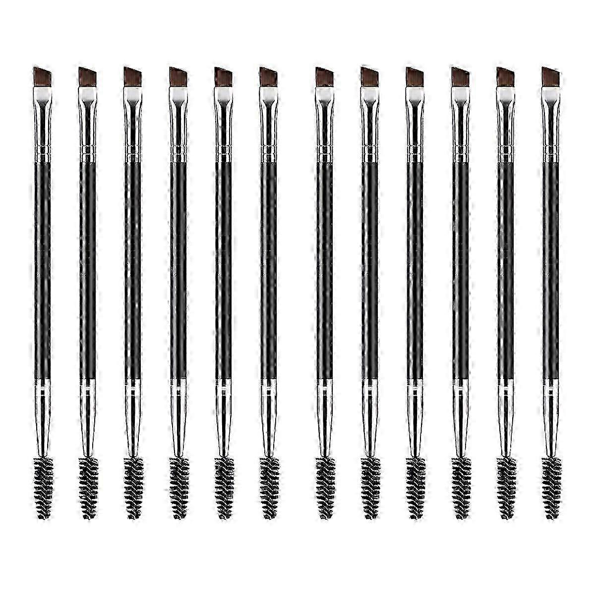 2025 Angled Eyebrow Brush And Spoolie, Duo Brow Brush Grooming Tool, Professional Results, Lightweight And Convenient, Non-Absorbent Bristles, Easy To