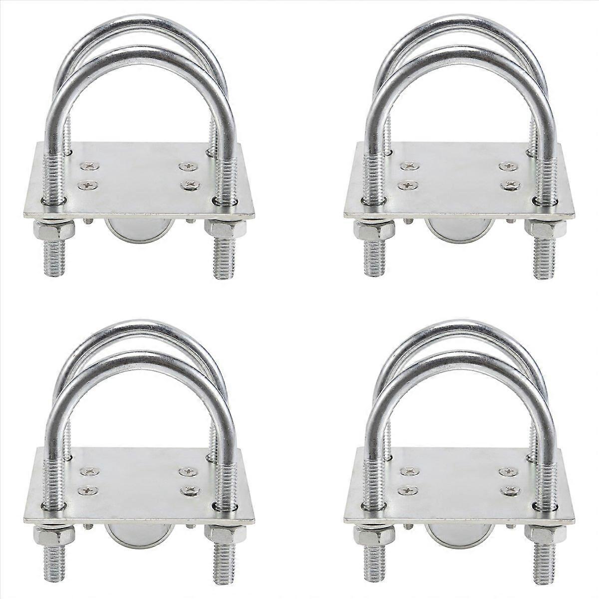 4X Antenna Mast Clamp Bracket with U-Bolts Anti-Rust Clamp Panel Pipe Mounting Hardware for Outdoor 