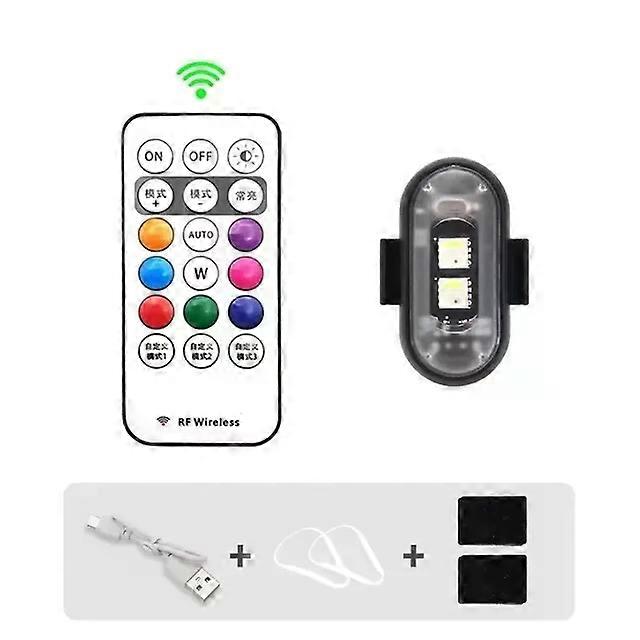 Wireless Strobe Light with Remote Control 8 Colors USB Charing Waterproof Anti-Collision Emergency Warning Position Signal Light