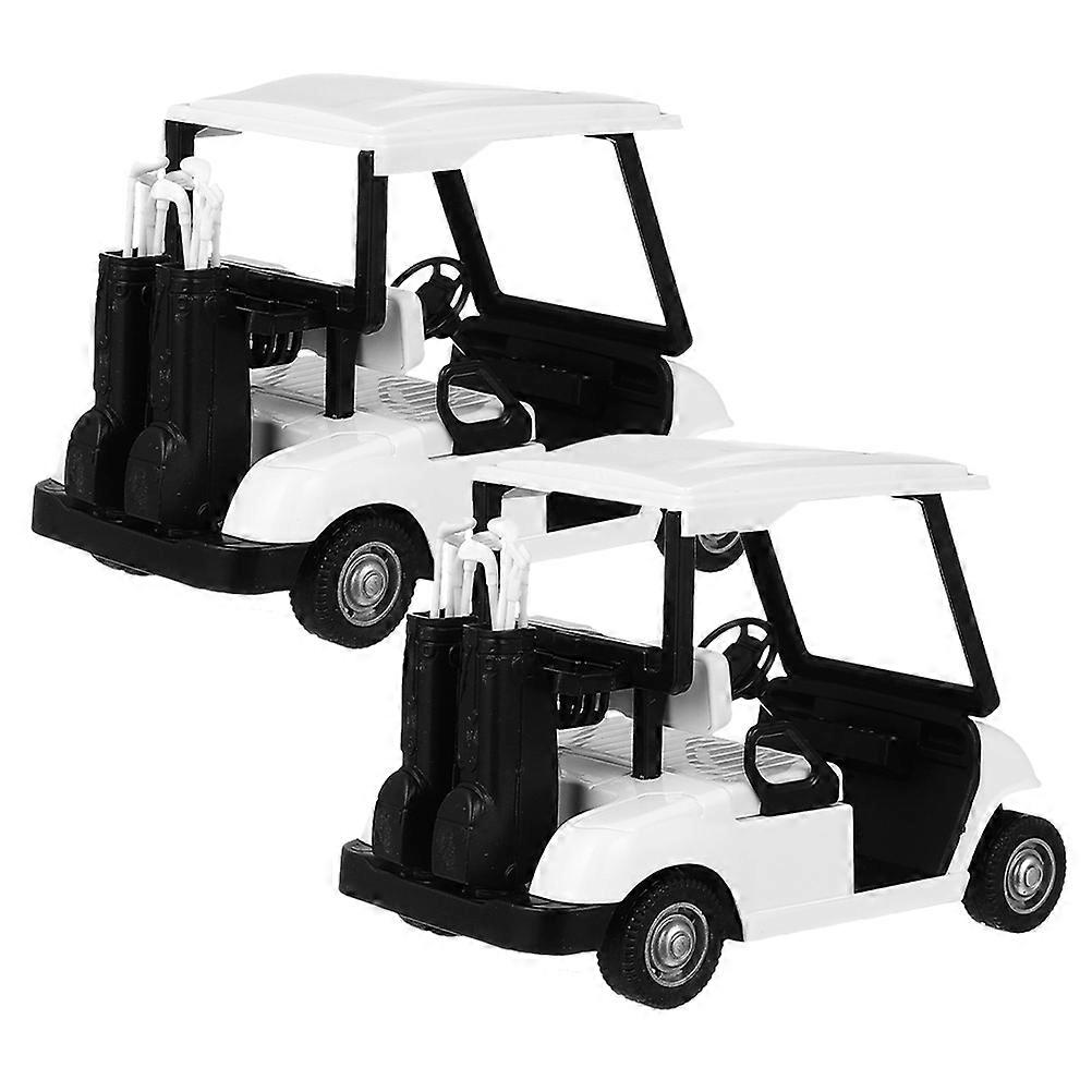 Alloy Mini Golf Cart Model Toy for Decors 2Pcs Pull Back Action Cart