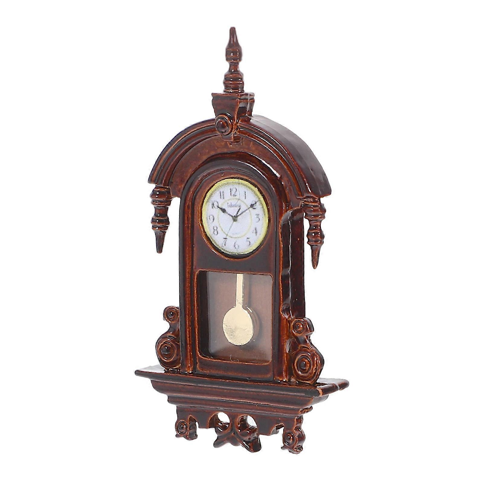 Miniature Clock Retro Pendulum Clock Decoration for Dollhouse Decor
