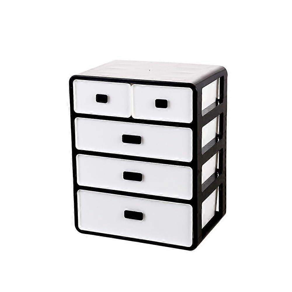 Underwear Storage Box with Adjustable Partition, Stackable Drawer Organizer for Closet Privacy (Black, Large)