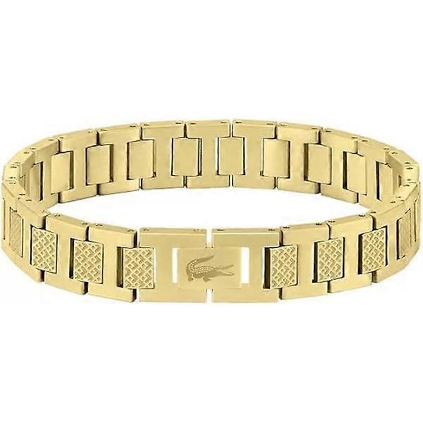 Pulseira Collection Link em aço inoxidável com padrão Petit Piqué - Disponível para ele e para ela, na cor dourada.