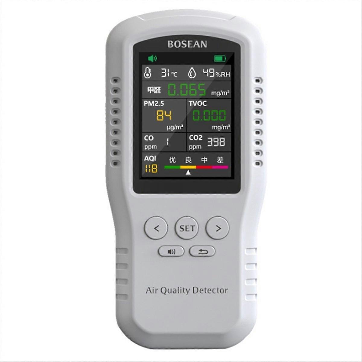 Monitor kvality ovzduší CO2 CO PM2.5 HCHO Detektor kvality ovzduší