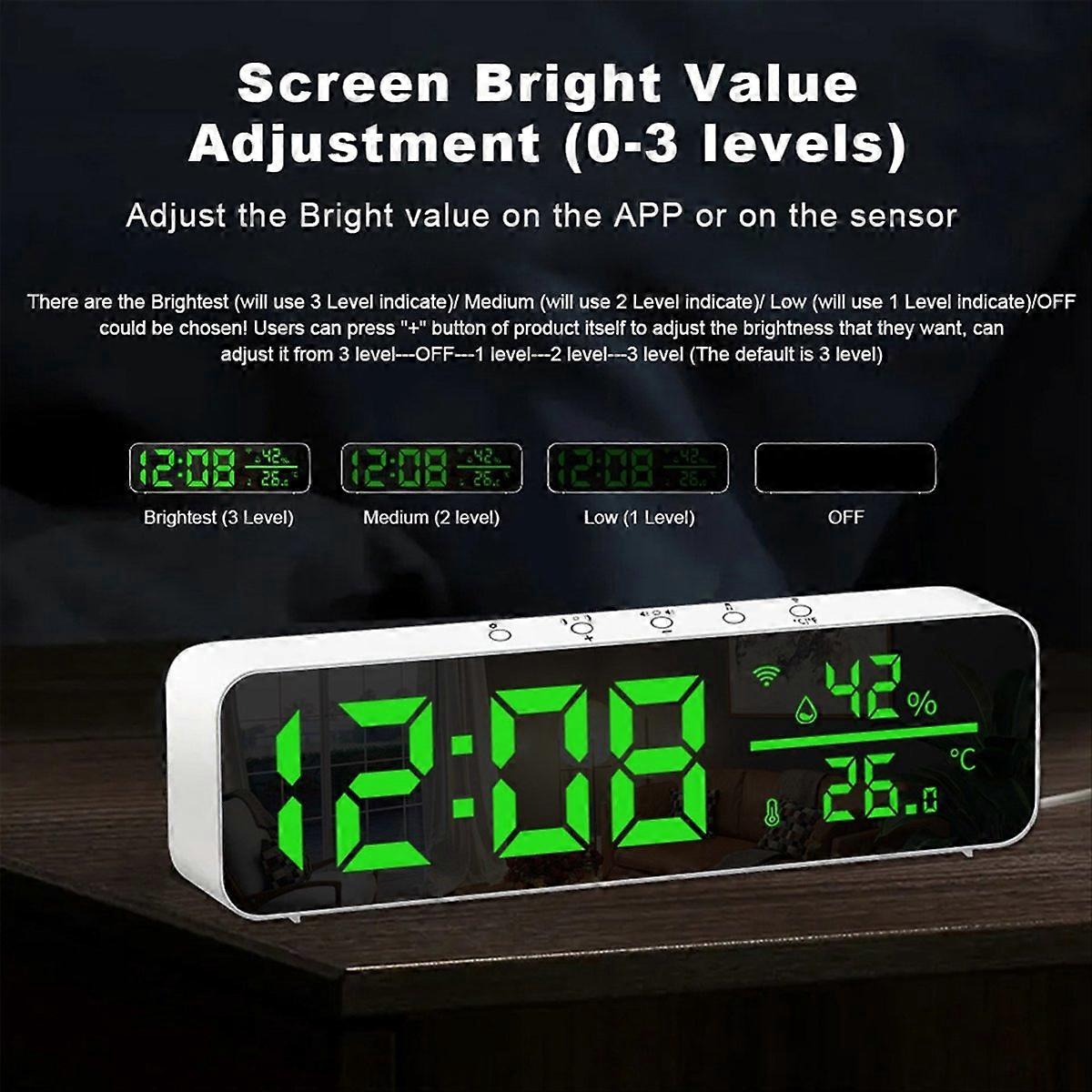 Tuya Wifi Temperature and Humidity Alarm Clock