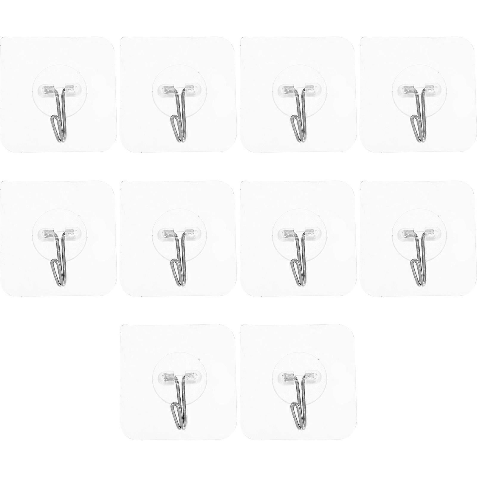 8pcs Strong Adhesive Wall Hook Transparent Hooks Seamless Stick Hook Kitchen Wall Hanger