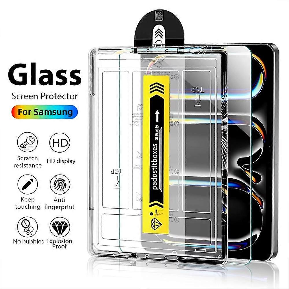 Auto Alignment Kit Tempered Glass For Samsung Galaxy Tab S9 S10 FE Plus S8 S7 S6 Lite Screen Protector Tab A9 Plus Tablet Film