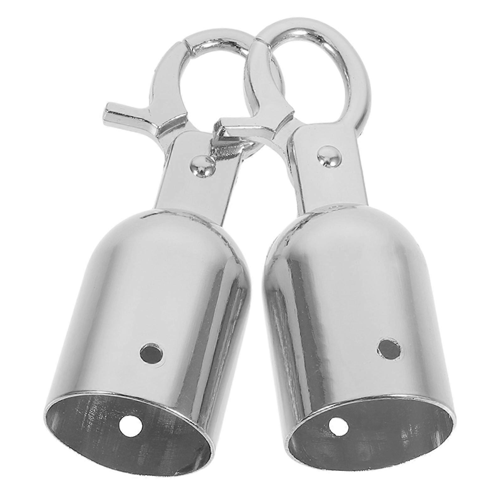 Handrail Rope Locks Silver Cord Stopper for Crowd Control 2Pcs Pack