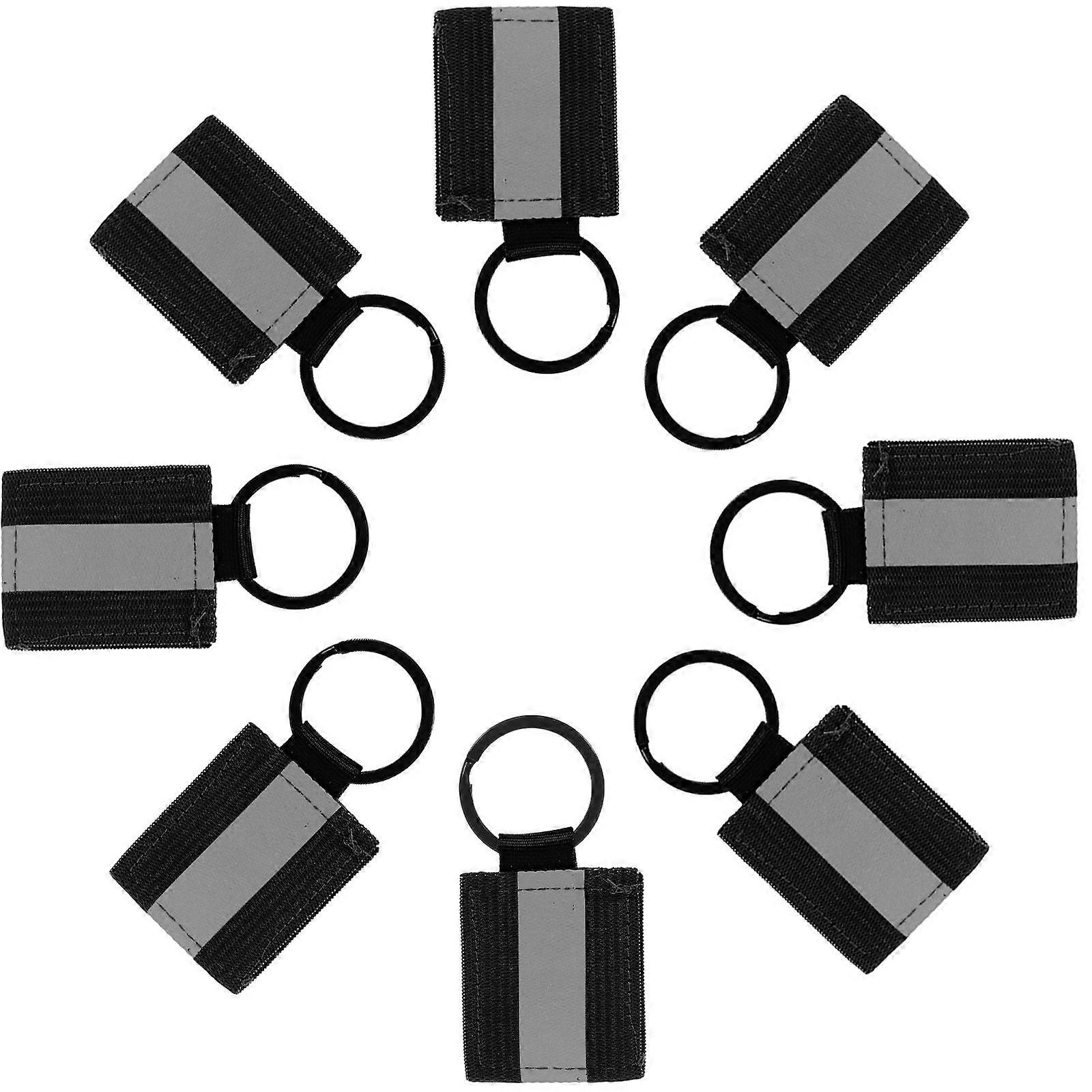 Safety Reflective Keychain Tags for Bags with 10Pcs Black Zipper Pulls